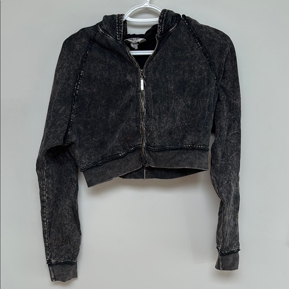 Hard Tail Crop Double Zip Double Hoodie - Mineral Wash 6